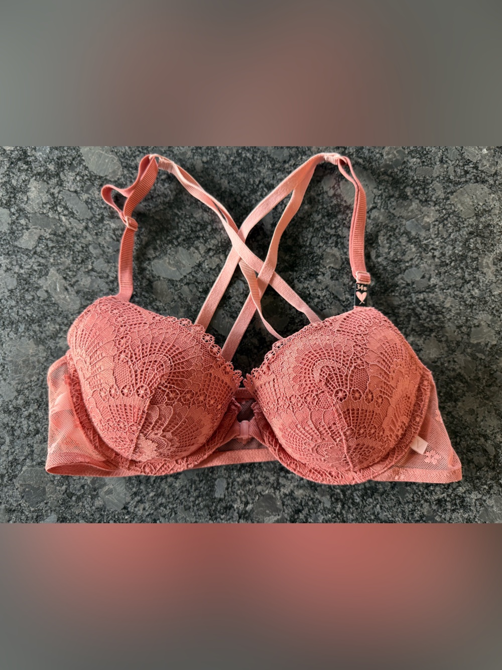 Victoria's Secret Lace Push-Up Bra - Rose Coral